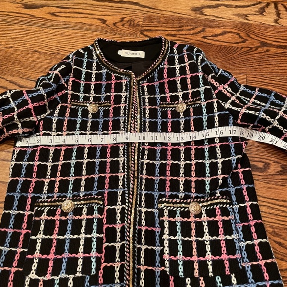 Multicolored Embroidered Tweed Jacket Size S - Picture 10 of 12